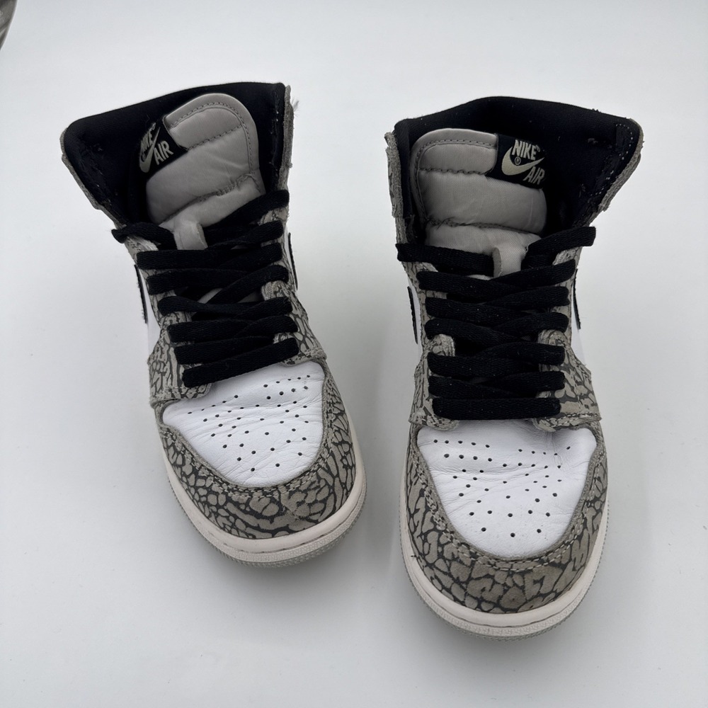 Size 4.5Y - Air Jordan 1 Retro OG High White Cement